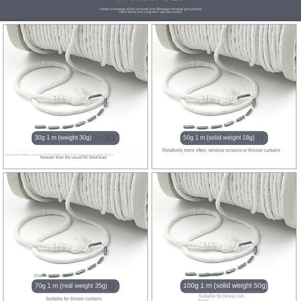 Vektbånd i bly for gardiner