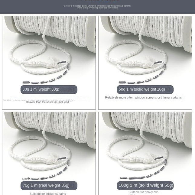 Vektbånd i bly for gardiner