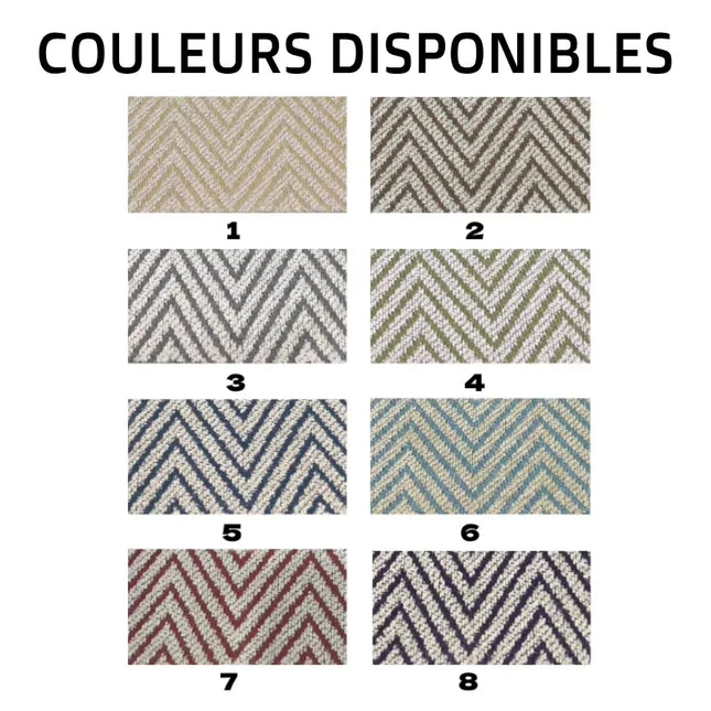 Kremfarget lystett gardin med sikksakkmønster