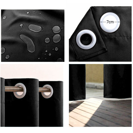 Svart vannavstøtende gardin for uteplassen