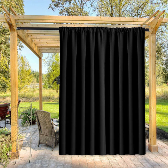Svart vanntett utendørsgardin