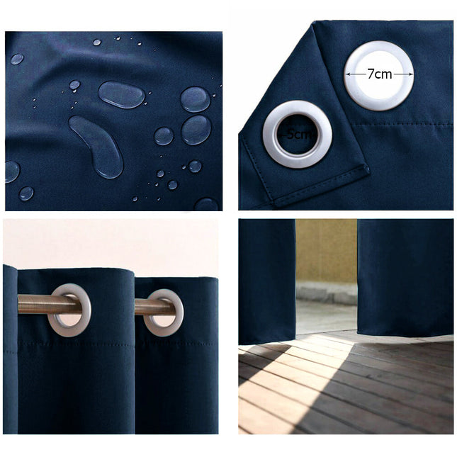 Mørkeblå vanntett utendørsgardin