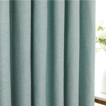 Halv-lystett gardin i en turkis farge