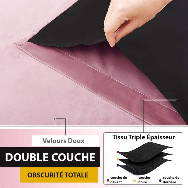 Pudderrosa lystett gardin i fløyel