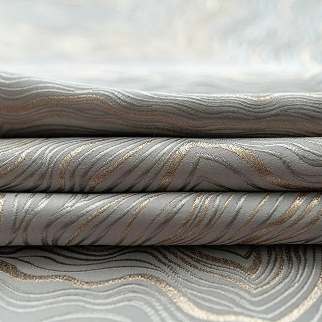 Mønstret lystett gardin i sølvfarge