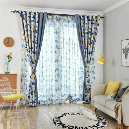 Mørkleggingsgardin med geometrisk mønster