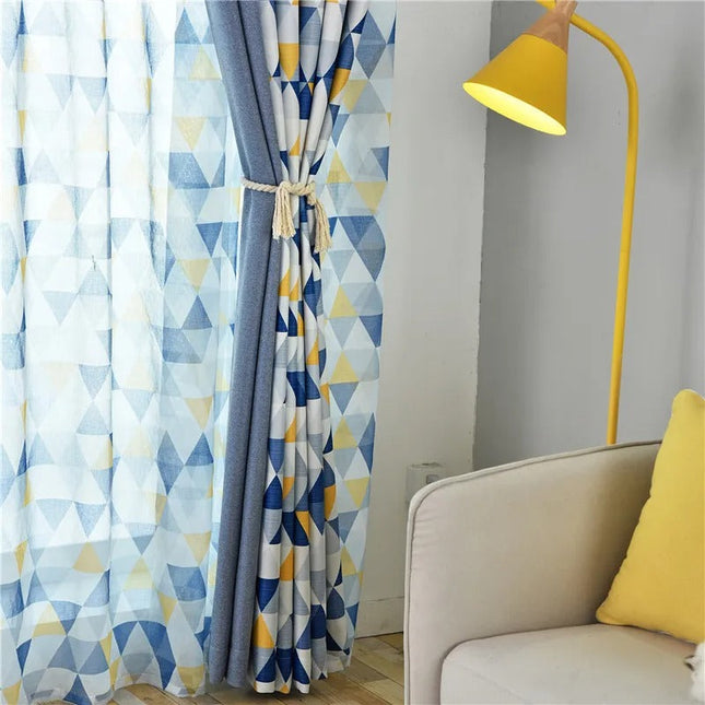 Mørkleggingsgardin med geometrisk mønster