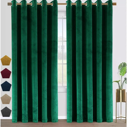 Smaragdgrønn mørkleggingsgardin Cinto i fløyel