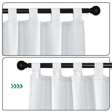 Hvit utegardin med stropper for pergola