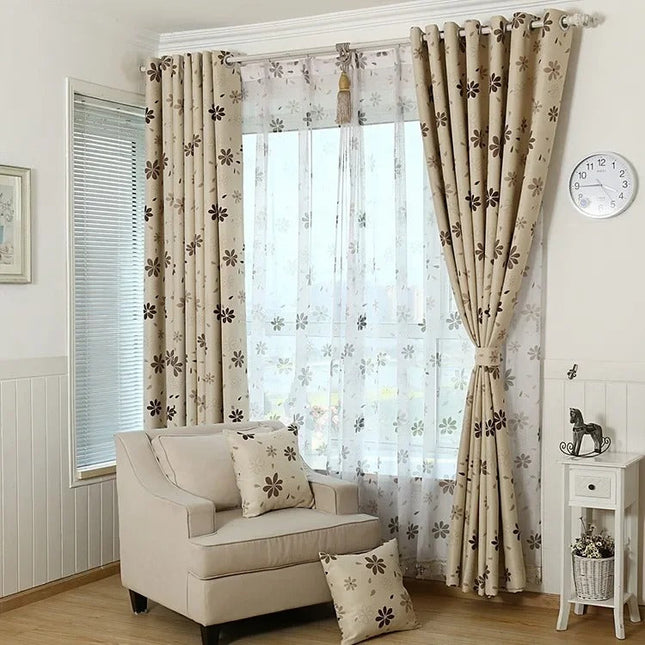 Lystett gardin Inasa med blomstertrykk