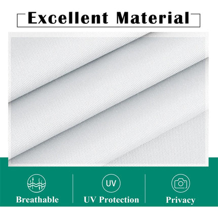 Hvit utegardin med stropper for pergola