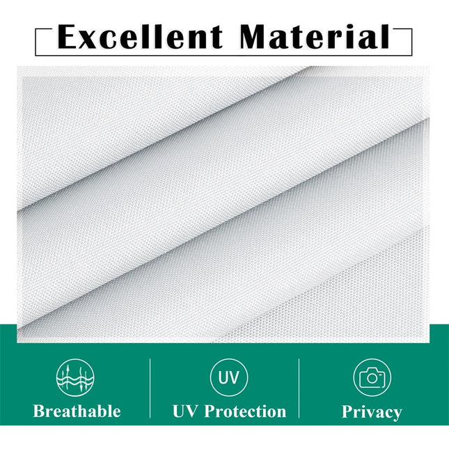 Hvit utegardin med stropper for pergola