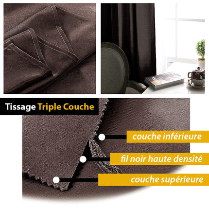 Mørkebrun lysdempende gardin Joy