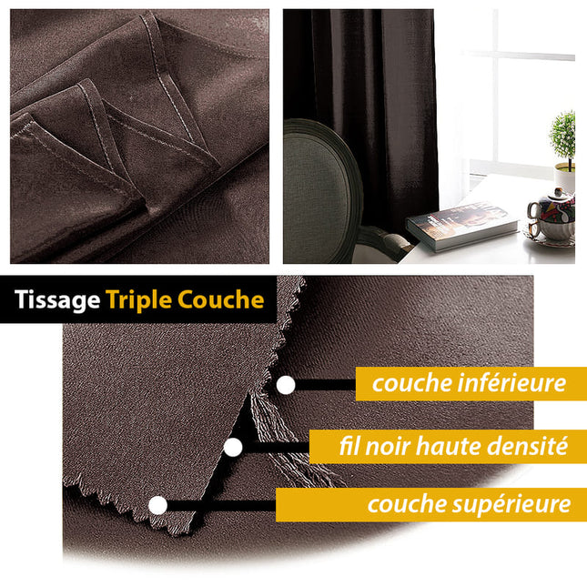 Mørkebrun lysdempende gardin Joy