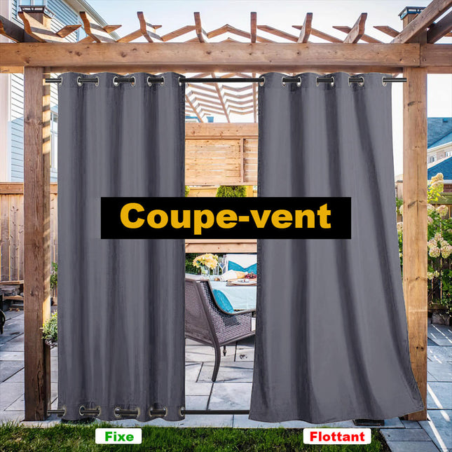 Vannavstøtende utegardin med maljer