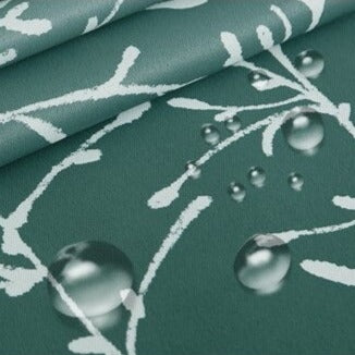 Grønn utendørs gardin med mønster