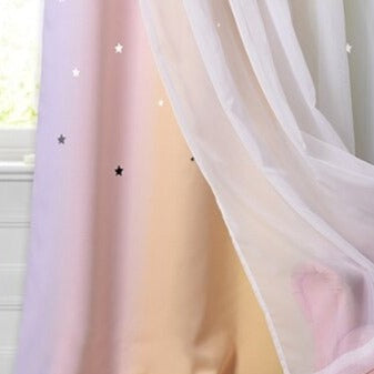 Fargerik florlett gardin for uteplass