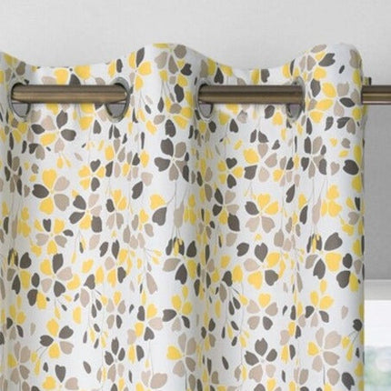 Utendørs gardin med blått blomstermotiv