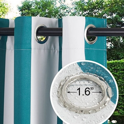 Stripete utegardin for balkong og terrasse