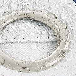 Stripete utegardin for balkong og terrasse