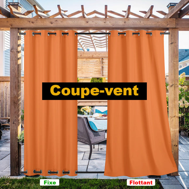 Oransje utegardin for hagepaviljong