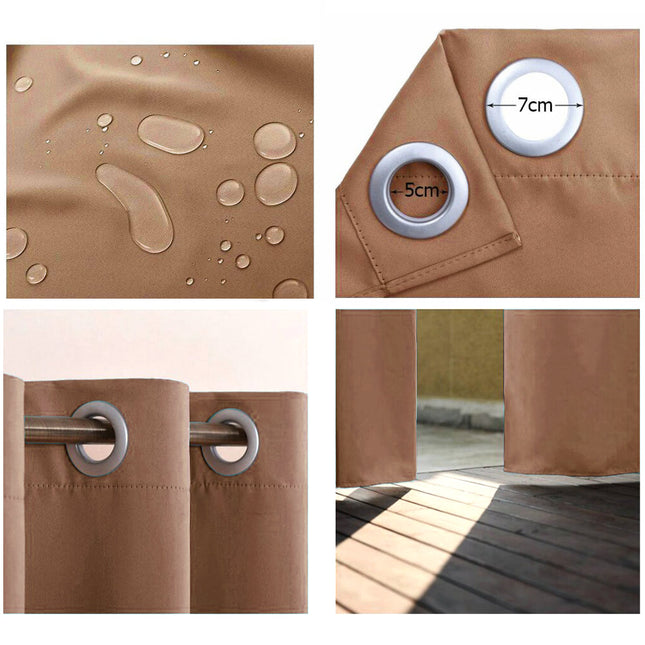 Kastanjebrun vanntett gardin for utebruk