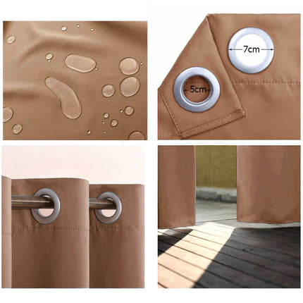 Kastanjebrun vanntett gardin for utebruk