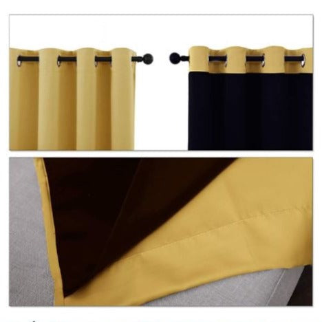 Gul mørkleggingsgardin Rauma til stue