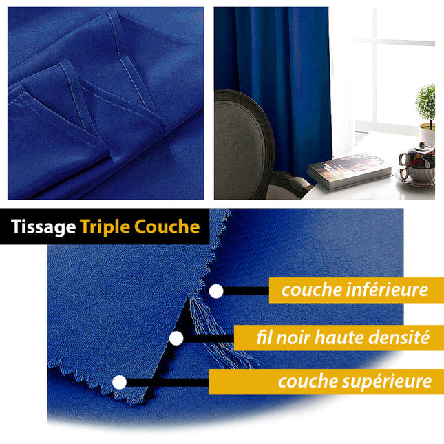 Marineblå lystett gardin for soverom