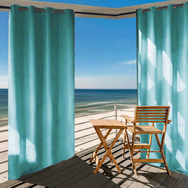 Turkis vanntett utendørs gardin med maljer