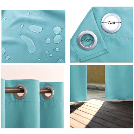 Turkis vanntett utendørs gardin med maljer