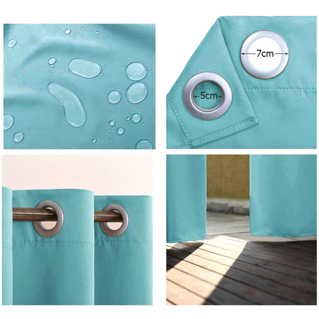 Turkis vanntett utendørs gardin med maljer