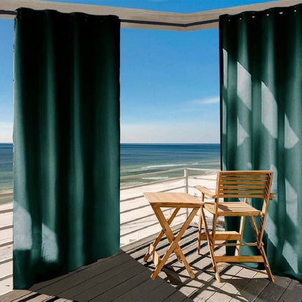 Mørkegrønn lystett utendørsgardin