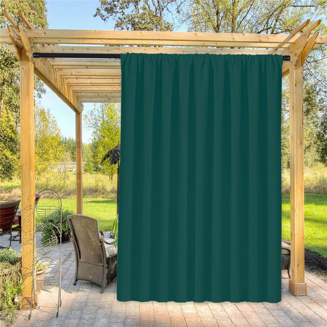 Blågrønn vanntett utegardin for hage