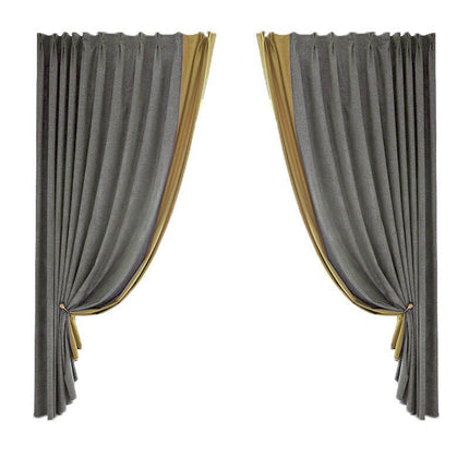 Antrasittgrå mørkleggingsgardin Cork med chenille-stoff