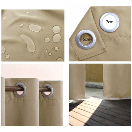 Beige vanntett gardin for veranda ute