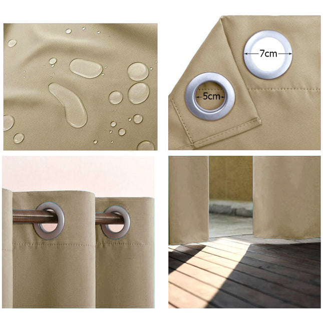 Beige vanntett gardin for veranda ute