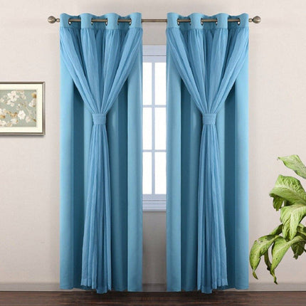 Lystett gardin med dobbelt lag voile