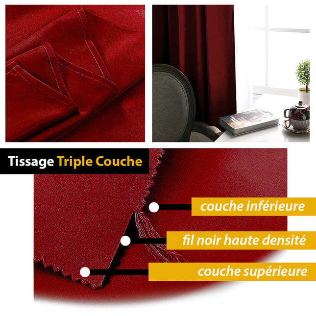 Bordeauxfarget lystett gardin til soverom