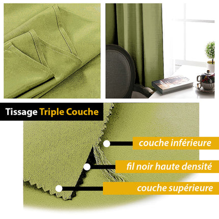 Lys grønn mørkleggingsgardin for stue