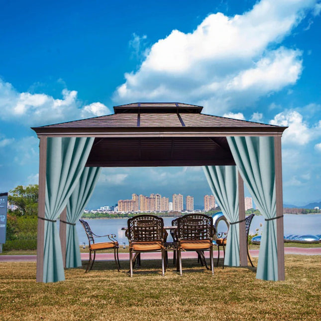 Lystett utendørs gardin med maljer