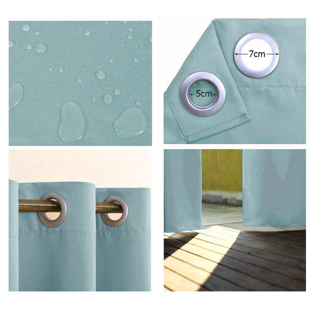 Lystett utendørs gardin med maljer