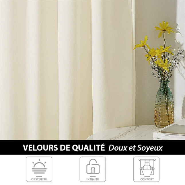 Luksuriøs isolerende gardin i elfenben