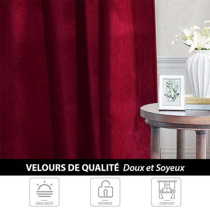 Varmeisolerende burgunder gardin i fløyel