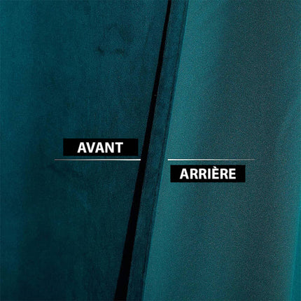 Termisk mørkleggingsgardin i blågrønn fløyel