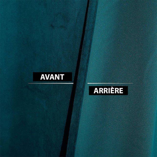 Termisk mørkleggingsgardin i blågrønn fløyel