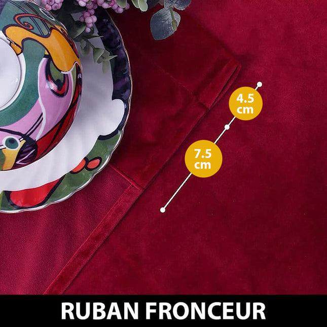 Varmeisolerende burgunder gardin i fløyel