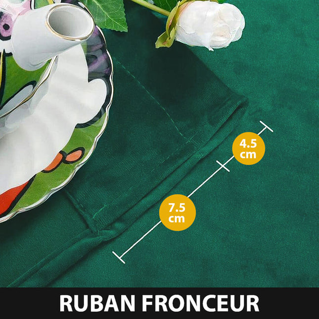 Petrolgrønn isolerende gardin i fløyel