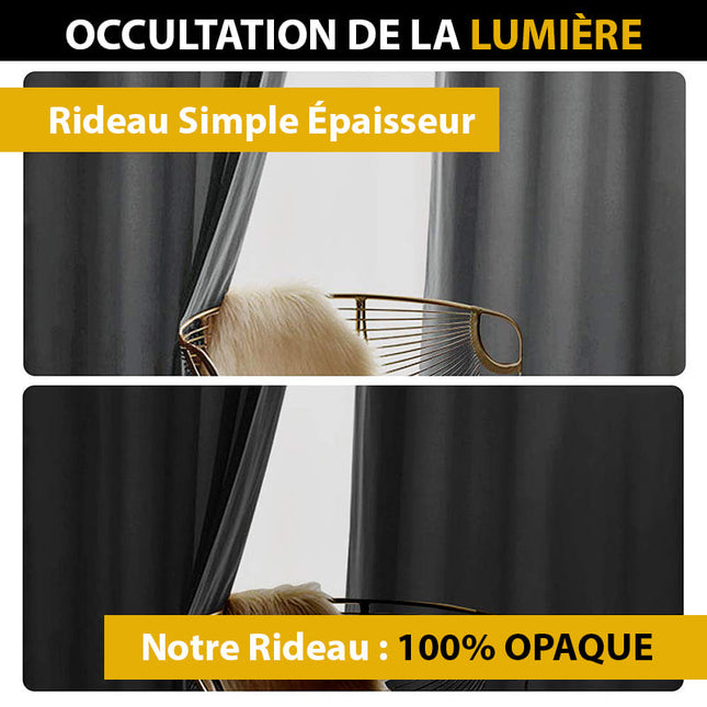 Grå termisk fløyelsgardin med maljer