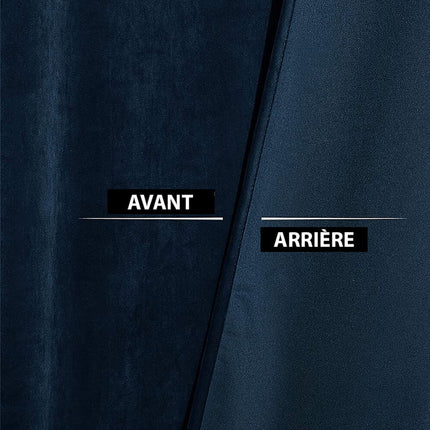 Lystett nattblå gardin i luksus fløyel